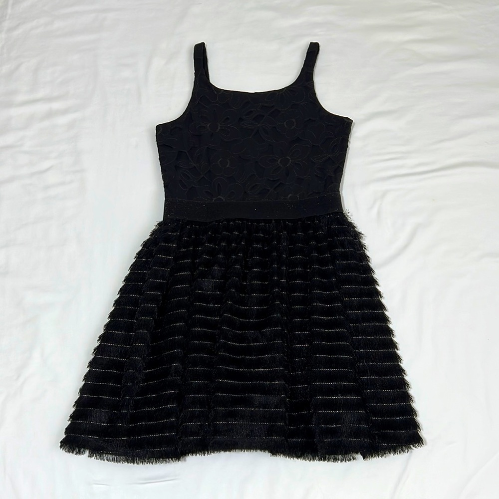 Elisa B. Black Floral Sparkly Dress